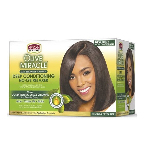 African Pride Olive Miracle Deep Conditioning No-Lye Relaxer Regular