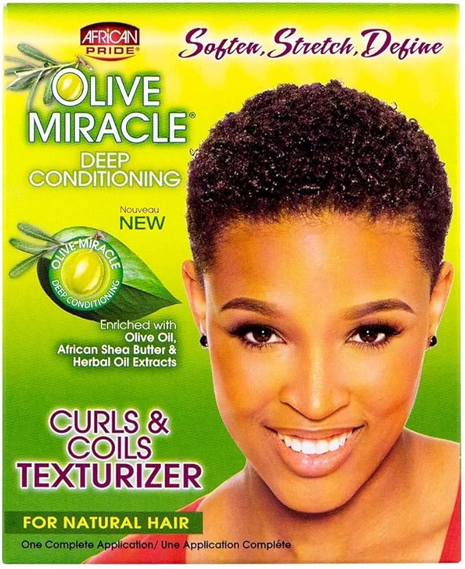 African Pride Olive Miracle Curls & Coils Texturizer Kit