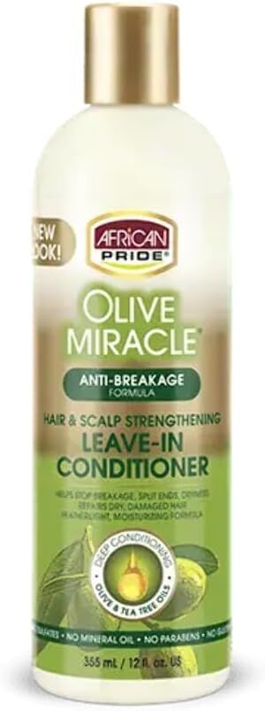 African Pride Olive Miracle Hair & Scalp Strengthening Leave in Conditioner 355mL(12oz)